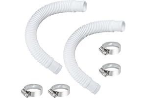 SOUGRIFOW Pool Sand Filter Pump Hose - 1.25" Diameter Replacement Hose for Above Ground Pools Compatible with Pump Sand Filter and Saltwater Systems (White -2 Pack)