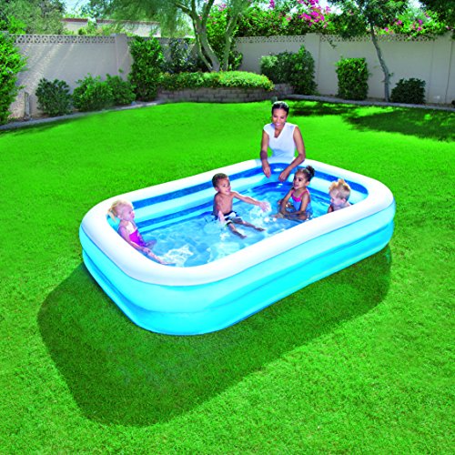 Piscina familiar rectangular, color azul, 269 x 175 x 51 cm