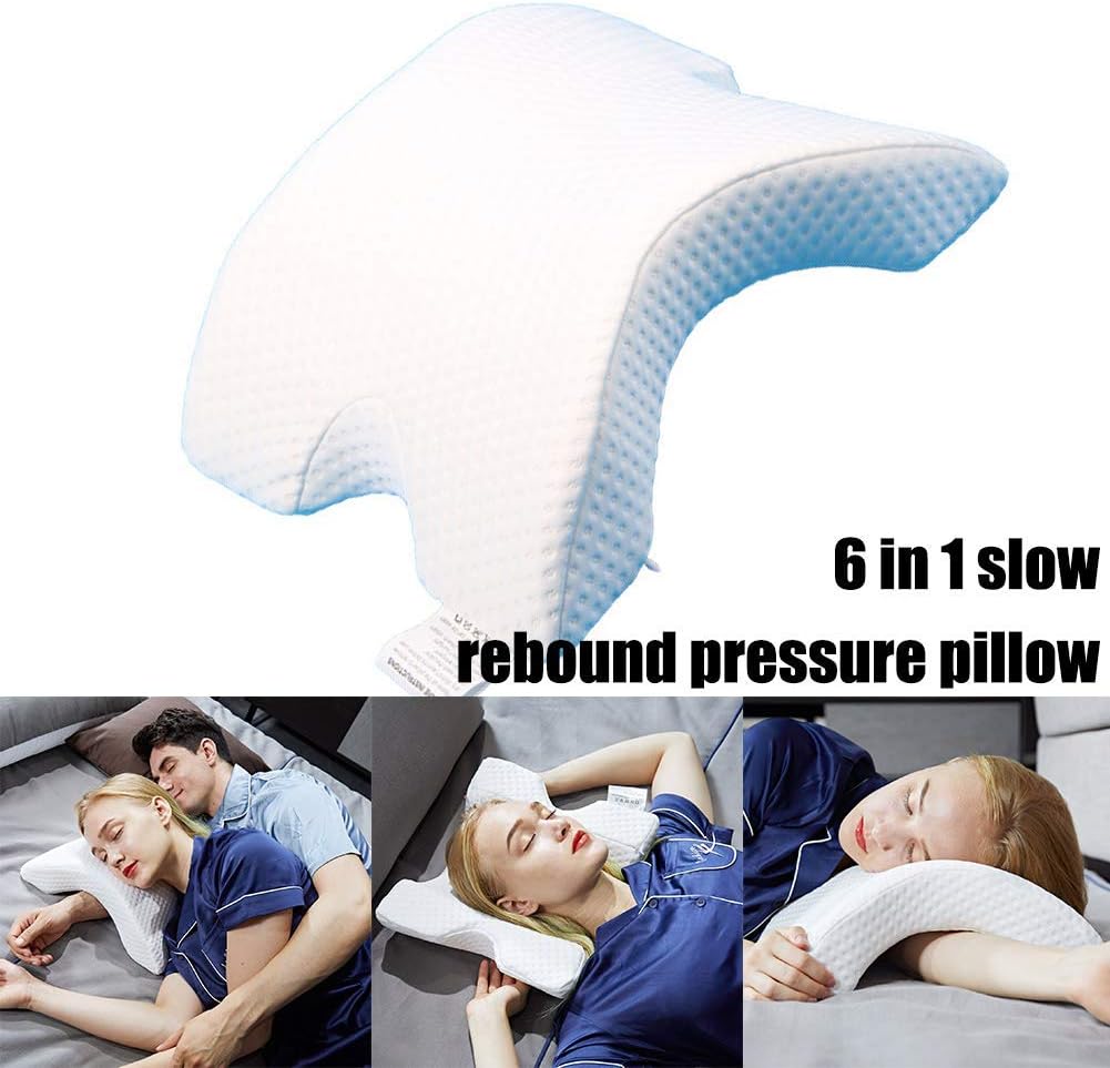 Aemiy Sleeping Pillow, Neck Support Pillow Multifunction 6 in 1 Slow Rebound Pressure Reducing Pillow with Premium Foam…