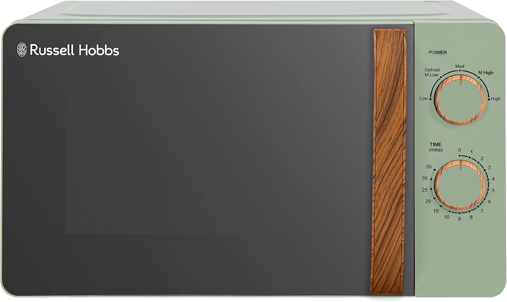 Russell Hobbs RHMM713MG-N 17 Litre Microwave Matt Green Wood Effect Handle
