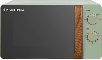 Russell Hobbs RHMM713MG-N 17 Litre Microwave Matt Green Wood Effect Handle