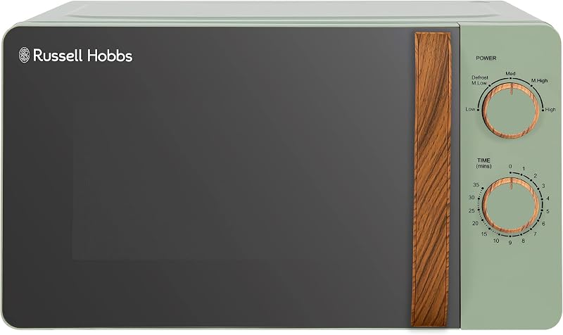 Russell Hobbs RHMM713MG-N 17 Litre Microwave Matt Green Wood Effect Handle
