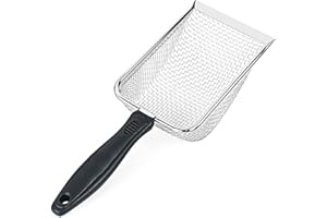 PANDAAR Cat Litter Scoop,Kitty Litter Scoop with Stainless Steel Mesh, 2.8mm Hole Scoop for Cat Litter,Chicken Coop Sand, Beach Sand