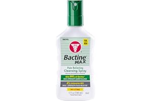Bactine Max Pain Relieving Antiseptic Spray with Lidocaine, First Aid Pain + Itch Relief, No-Sting, Kills 99% of Germs*, 5oz