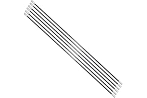 AOGYikang 18FT Fiberglass Chimney Brush Rod Kit, 1/4" NPT Fittings Fireplace Brush Rod, 6pcs 3ft Fiberglass Rod Kit(Black)
