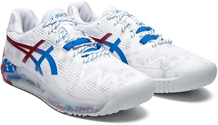 tenis asics masculino branco e azul