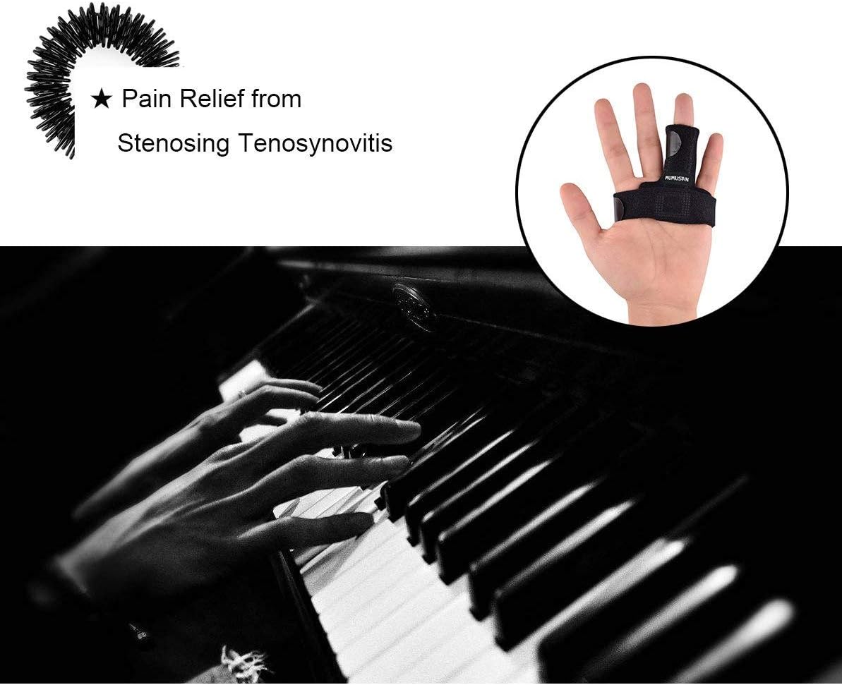 MUMUSAN Finger Extension Splint for Trigger Finger, Acupressure Massage Rings, Pain Relief from Stenosing Tenosynovitis, Finger splints Braces for Arthritis, Wounds, Malleable Metallic Hand Splint fi: Health & Personal Care