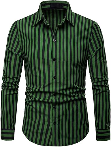 mens green striped dress shirt