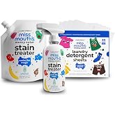 Miss Mouth's Messy Eater Stain Treater - 16oz Bottle &amp; Refill Pouch and Laundry Detergent Sheets
