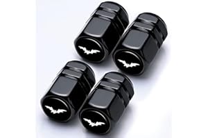 LDNTLY Tire Valve Stem Caps Bat Car Accessories 4-Pack - Aluminum Alloy Rust-Proof Universal Dust Covers Tire Air Cap for Car, SUV, Bike, Motorcycle Batman Gifts