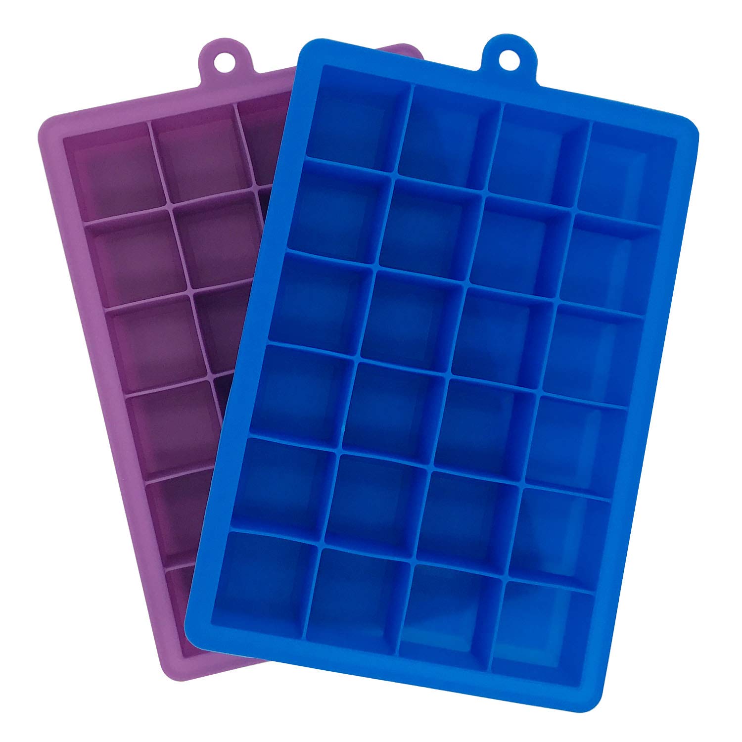 Docik Silicone Ice Cube Trays, 24 Cubes Per Ice Tray, Flexible 24