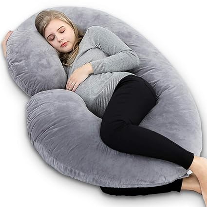 Insen Pregnancy Body Pillow With Velour Cover C Shaped Full Body