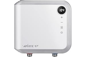 WINTEMP Tankless Water Heater Electric, Endless On-Demand Hot Water, 240Volts Instant Hot Water Heater 6.5KW Use a Self-Adjusting Rotatable Digital Display KFU65 White