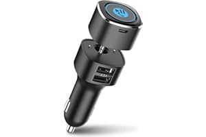 Esky Bluetooth Receiver for Car, 3.5mm Aux Bluetooth Car Adapter, Bluetooth 5.0 Wireless Car Audio Stereo Kits with Hands-Free Call, Dual 2.4A USB Ports Car Charger - US Patent No. US 10,272,845 B2