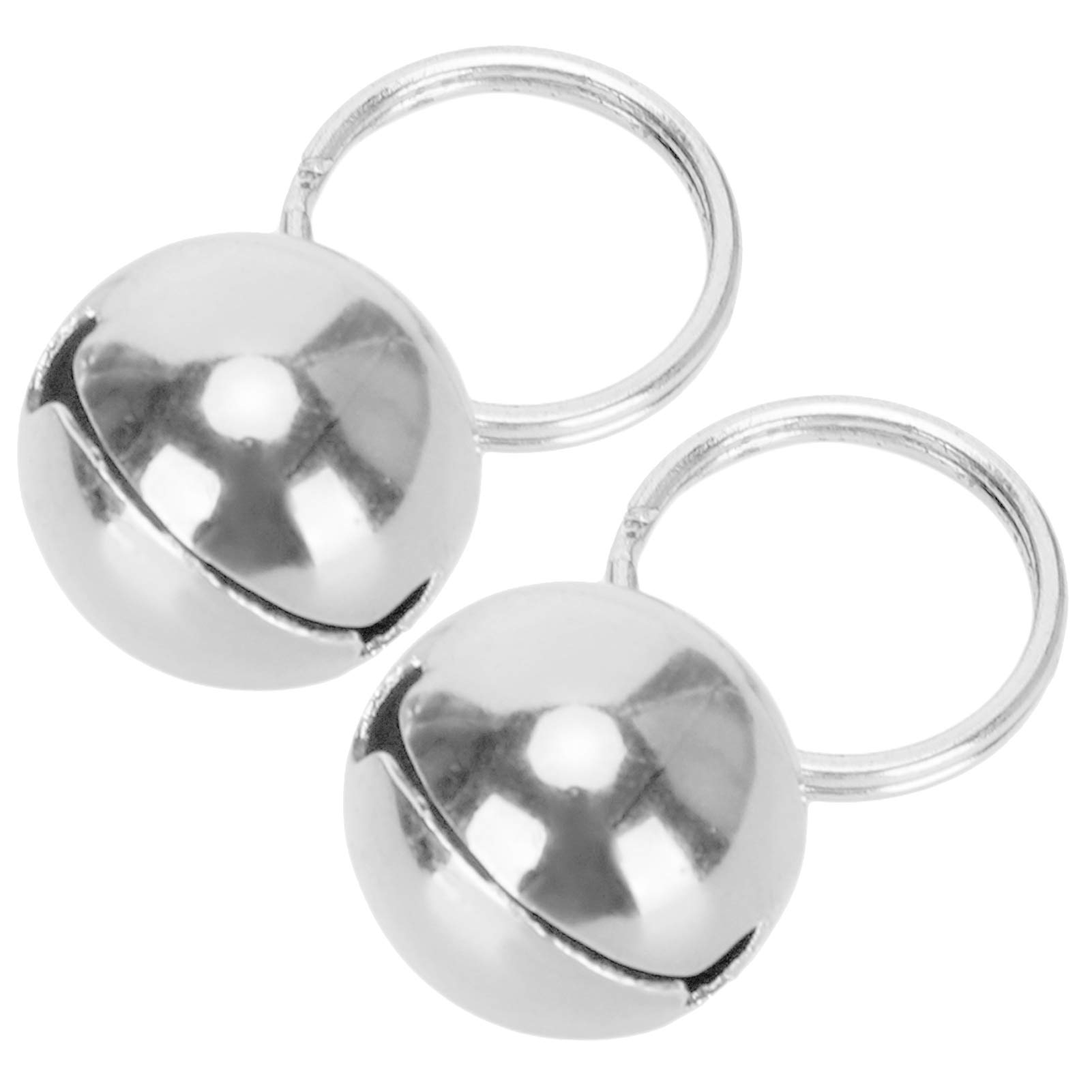 Tnfeeon 2Pcs Pets Copper Bells,Extra Loud Cat Dog Bells Pet Track Save Birds and Wildlife Jingle Bell Dog Collar Straps Pendant Decoration Supplies(silver)