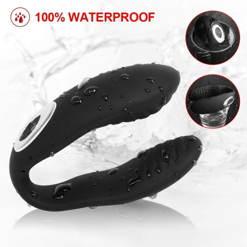 Luxus Paarvibrator Partnervibrator,G Punkt Silikon Vibrator mit Klitorisstimulator Sexspielzeug für Beide,Aufladbar