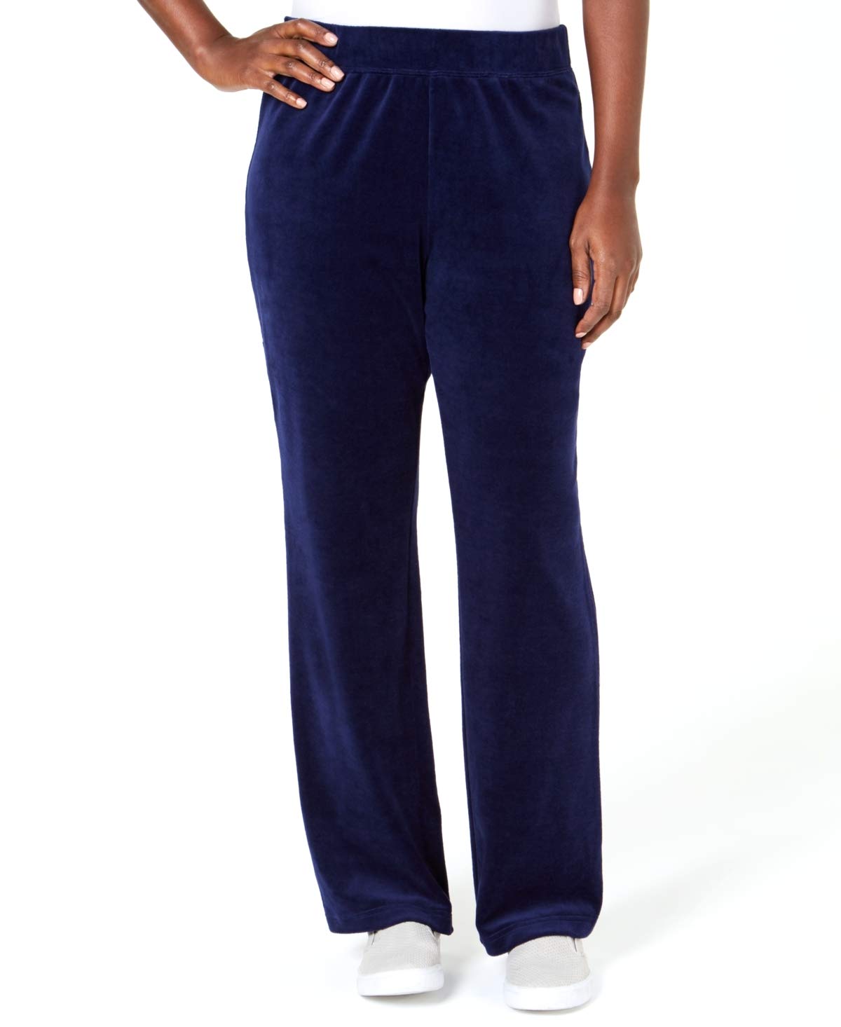 Karen Scott Women's Velour PullOn Pants (Navy, Petite/XLarge) eBay