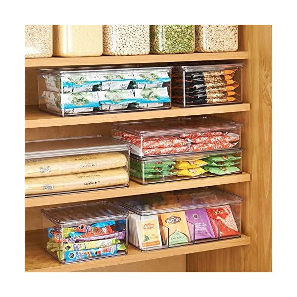 iDesign-63132-Kitchen-Binz-Stackable-Box-1825cm-x-2725cm-x-95cm-Clear iDesign Stackable Storage Box for Kitchen, 18.25cm x 27.25cm x 9.5cm, Clear, 63132