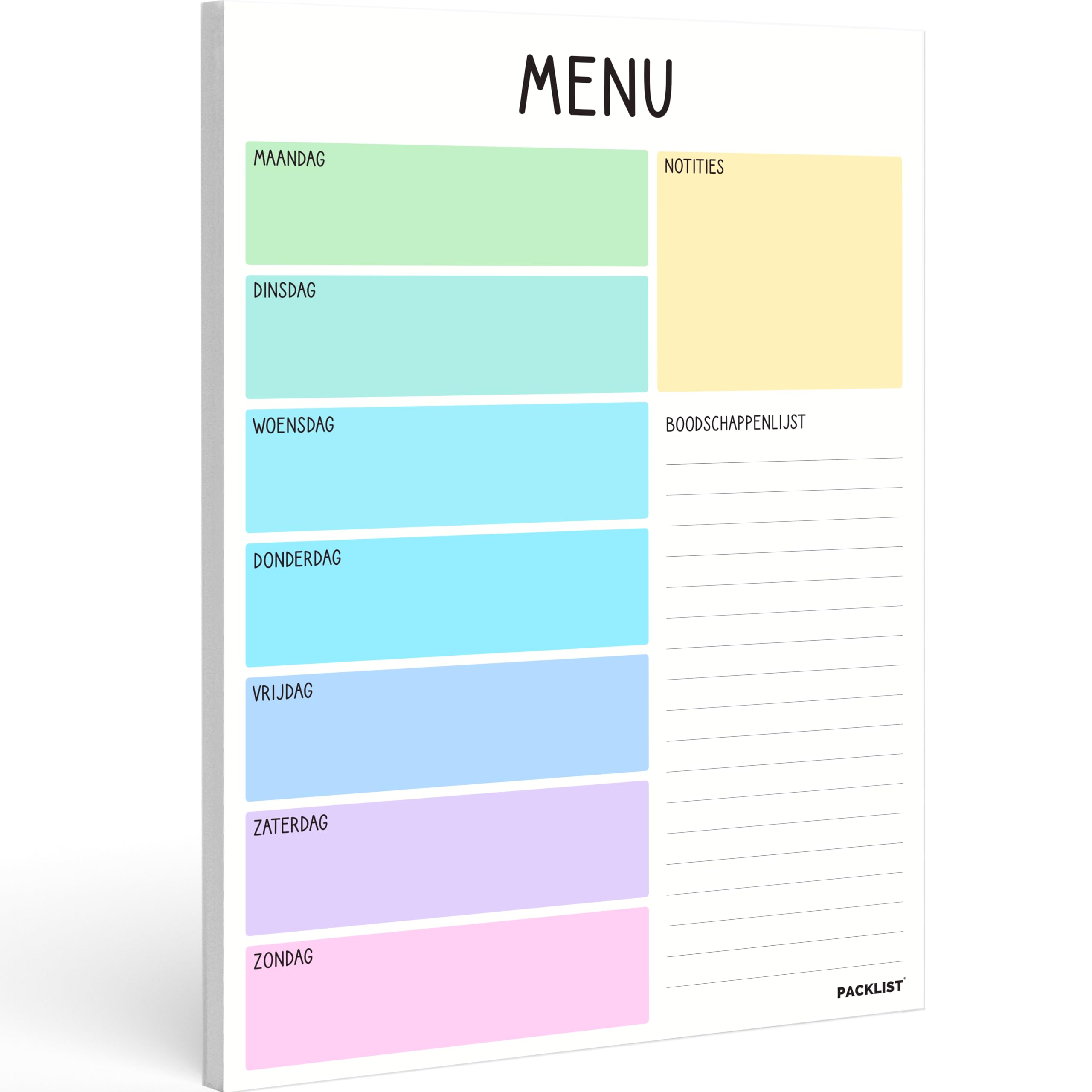 PACKLIST Weekmenu Planner in Boodschappenlijst, Weekmenu Planner. A4 Paper / 100 g Voedselcontrolebord, Gewichtsverlies.