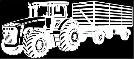 Samunshi Wandtattoo Traktor Mit Anhanger Trecker Kinderzimmer Kinder Wandaufkleber In 8 Grossen Und 20 Farben 50x21cm Weiss Amazon De Kuche Haushalt