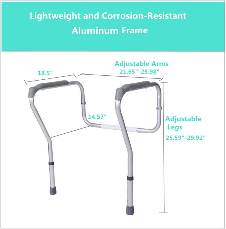 SUKONG Toilet Safety Rail, Bathroom Safety Frame for Elderly, Handicap and Disabled Toilet Safety Handrail with Adjustable Height: Health & Personal Care