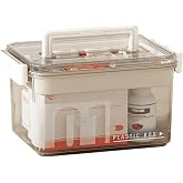 Ovrimelle Clear Medicine Organizer Storage Box with Removable Tray, Plastic Medicine Storage Organizer &amp; First Aid Box, Multipurpose Medical Supply Container with Handles for Home, Office