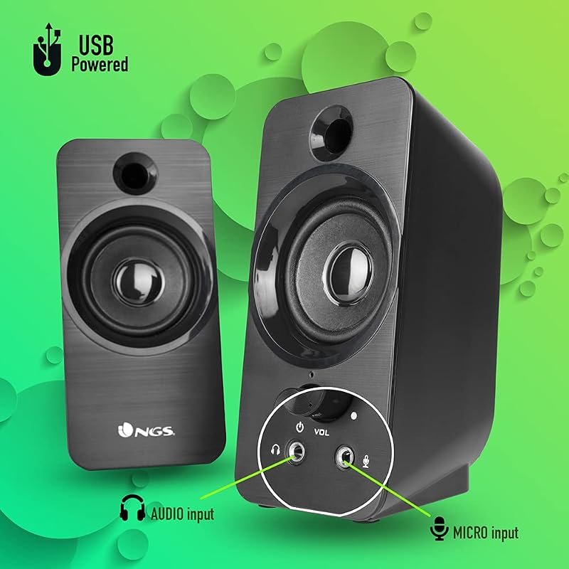 SB350, Altavoz para PC de 12W y Conexión USB, Color Negro