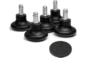 DOZYANT Bell Glides Replacement Office Chair or Stool Swivel Caster Wheels to Fixed Stationary Castors, Low Profile Bell Glides with Separate Self Adhesive Felt Pads, Chair Feet Wheel Stopper