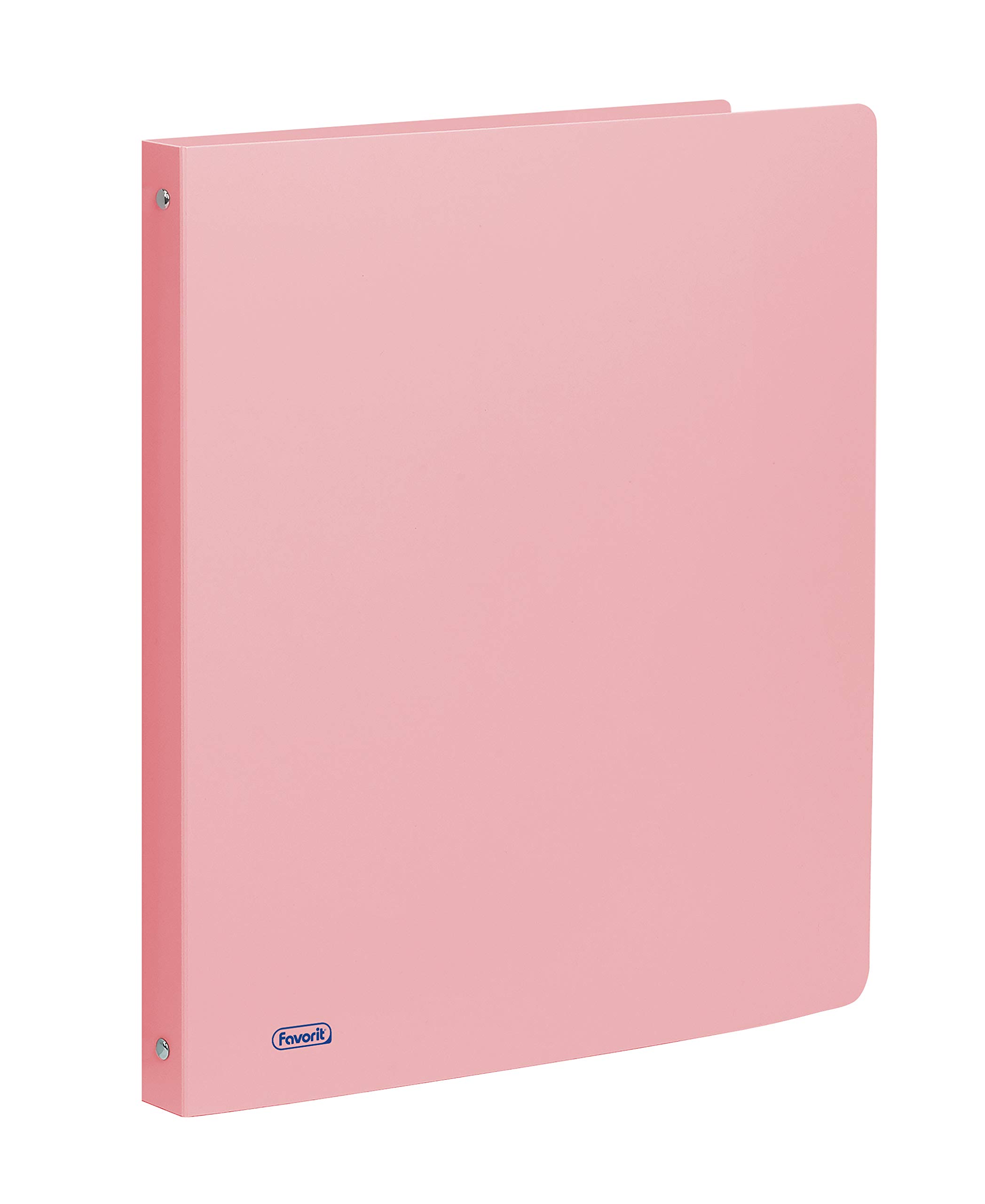 Favorit Polypropylene Pastel Binder 22 x 30 cm, 4 Round Rings with 15 mm Diameter, Pastel Pink