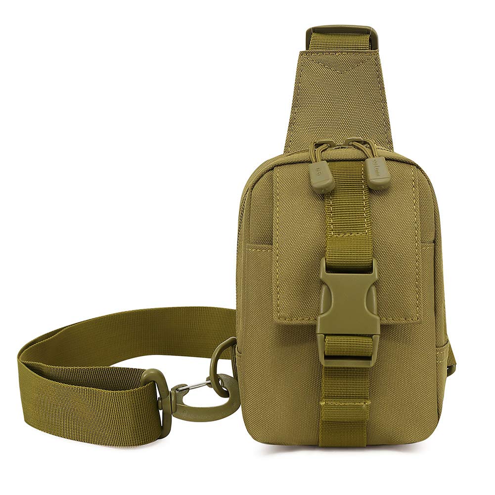 HUNTVP Sling Bag, Mini Man Chest Bags for men, Lightweight Shoulder Cross Body Pack Small Cell Phone Holder Women Man Bag for Holiday Vacation Travelling Cycling Sports Outdoor (Type1-Brown)