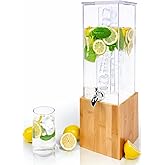 ACRYLIC Drink Dispenser- 1.25 GALLON Beverage Dispenser with Stand and Ice Core – Cold Drink Server for Parties and Events