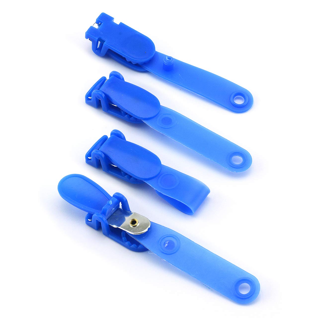 CKB Ltd 100 x Blue Plastic Crocodile Clips for ID Badge Holders Strap Gripper Used For Fastening Vinyl or PVC Business Visitor Name Tag Security Pass Card Holders