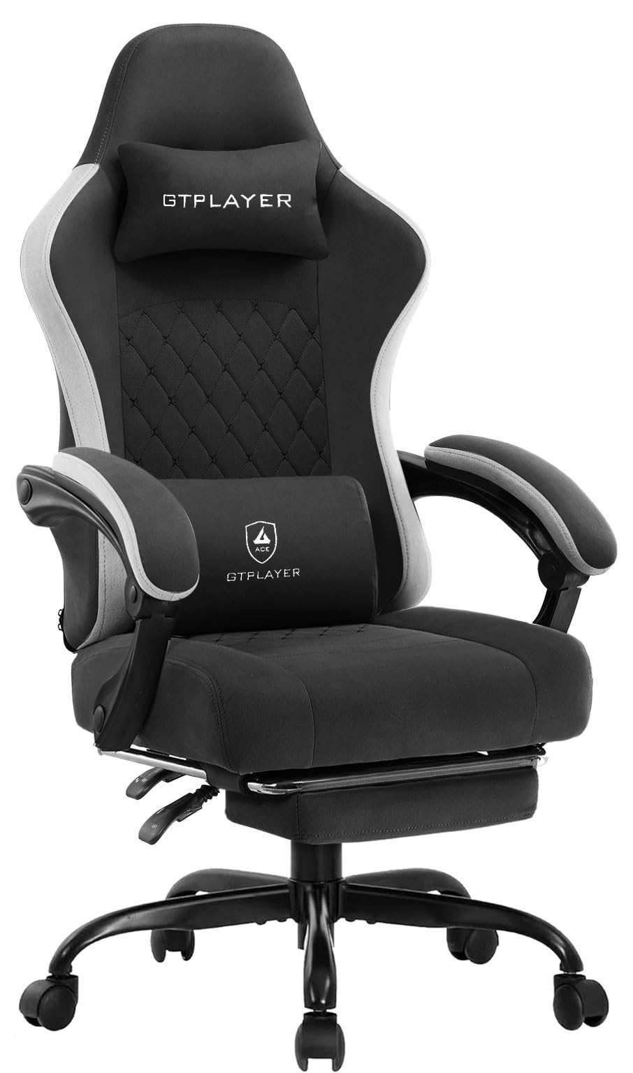 GTRACING ゲーミングチェア ファブリック デスクチェア オットマン 椅子 イス テレワーク 【ポケットコイル採用】 腰痛対策 pcチェア 蒸れない ソファーの座り心地 【安心の非再生ウレタン採用】『ダイア調に蝶の刺繍のデザイン』LR002新シリーズ商品画像