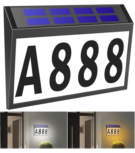 ☀️ Número De Casa Solar Con Luz LED – Placa Acrílica Y Metal Para Tu Puerta (personalizable)