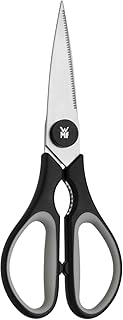 WMF Touch Küchenschere 21 cm, Haushaltsschere mit Sägeschliff, Cromargan Edelstahl, Softgriff, schwarz