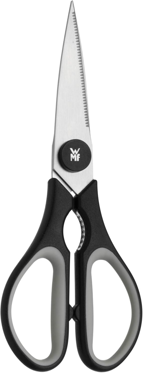 WMF Touch Küchenschere 21 cm, Haushaltsschere mit Sägeschliff, Cromargan Edelstahl, Softgriff, schwarz