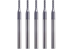 BestParts High Performance 5Pcs 1/16" Solid Carbide Square End Mill, AlTiN Coated, 4 Flute, 30 Degree Helix, 1/16" Cutting Diameter, 1/8" Shank Diameter, 1/4" Length of Cut, 1-1/2" Overall Length