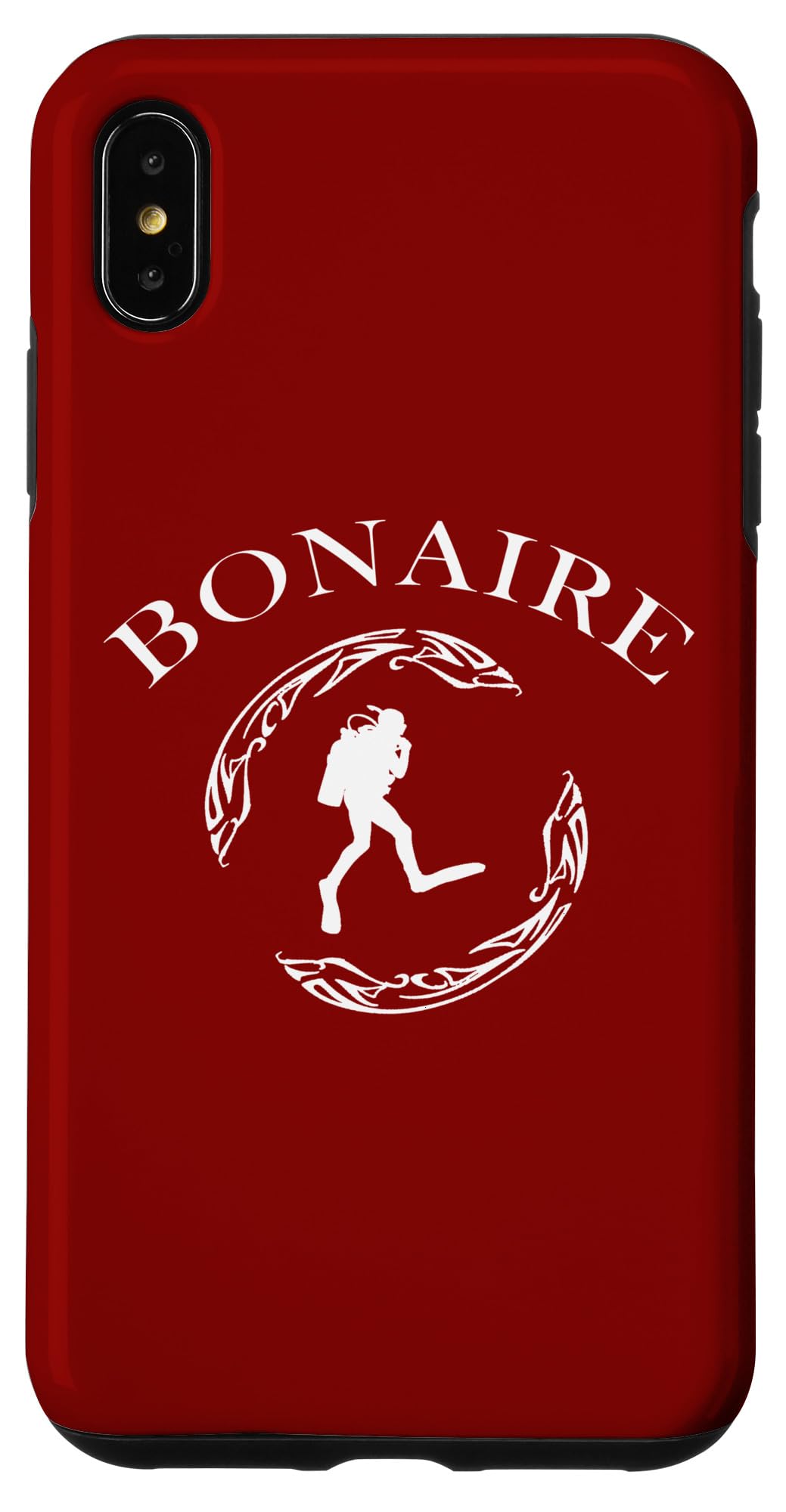 iPhone XS Max Vintage Tribal Bonaire Scuba Diver Case