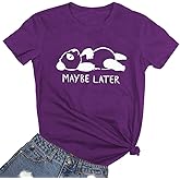 YITAN Women Maybe Later Cute Graphic Tee Shirts Summer Ideas