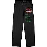 Bioworld Jurassic Park Dinosaur Logo and Warning Code Men's Black Graphic Sleep Pajama Pants