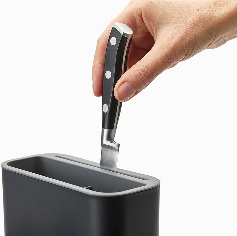 Séchoir à Vaisselle Extensible en Acier avec Compartiment à Couverts Amovible, Bec D'Égouttage Pivotant - Gris/Acier