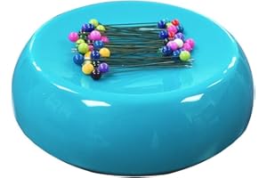 Grabbit Magnetic Sewing Pincushion with 50 Plastic Head Pins – Magnet Pin Organizer for Quilting, Embroidery, Needles, Bobby Pins, & Craft Storage, Teal