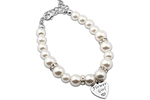 ENSIANTH Flower Girl Bracelet Wedding Party Gift Flower Girl Pearl Bracelet