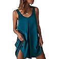 Ekouaer Women's Sleeveless V Neck Satin Nightgown