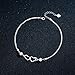 EVERU Heart Anklets for Women 925 Sterling Silver Anklets Adjustable Charm Anklet Valentine's Day Birthday Mother's Day Gifts