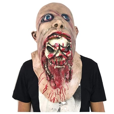 GHH Beängstigend Böse Monster Maske Doppel-Gesicht Latex Gummi-Maske Mit Clown Dress up Zombie-Kostüm Party Gummi-Latex-Maske