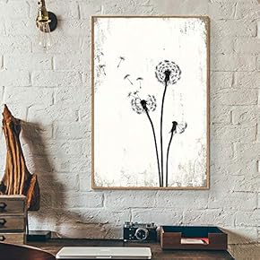 Framed Canvas Wall Art for Living Room, Bedroom Dandelion Illustration Canvas Prints for Home Decoration Ready to Hang - 16x24 inches