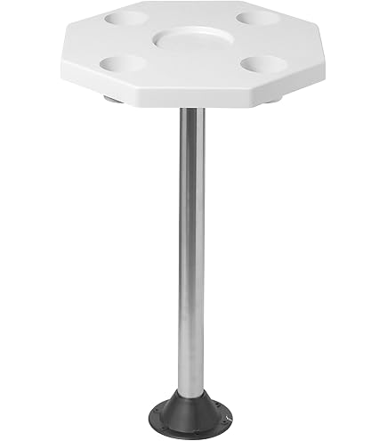 Detmar Table Marine/RV Rectangulaire Amovible Ivoire - Table Pliable Bateau & Camping-car