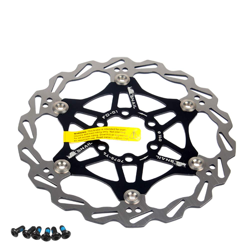 Newgoal Bicycle Disc Brake Disc, 160mm Mountain Bike Floating Brake Disc Center Lock Bicycle Accessories(black)