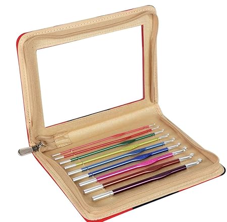 KnitPro Zing Häkelnadel-Set, 9 Alu Häkelnadeln (Aluminium), Art. 47480